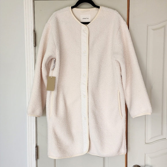 Wilfred Free Sherpa Long Fleece Liner Jacket - Light Birch - M - Picture 3 of 16